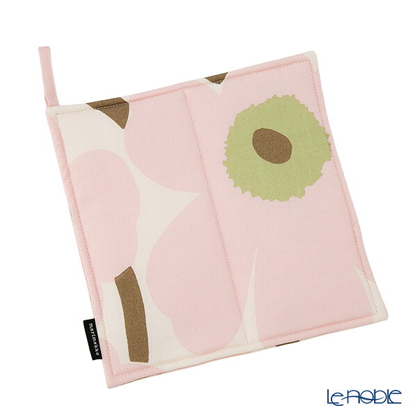 【P10倍・クーポン】マリメッコ(marimekko) Pieni Unikko ピエニ ウニッコ ポットホルダー 21×21cm ピンク×オフホワイト×サンド 075355-114／26SS
