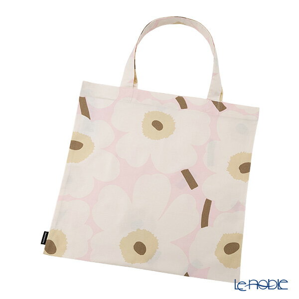 マリメッコ(marimekko) Pieni Unikko ピエニ ウニッコ ファブリックバッグ 43×43cm ピンク×オフホワイト×サンド 075335-315／26SS