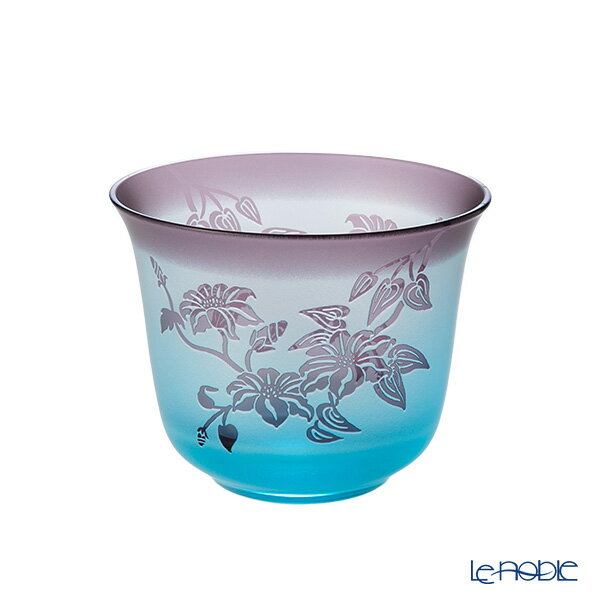 太武朗工房／タブロー 彫刻硝子 夢柄子 鉄線紋 冷茶椀 ブルー／パープル 180ml 3505 冷茶 ...