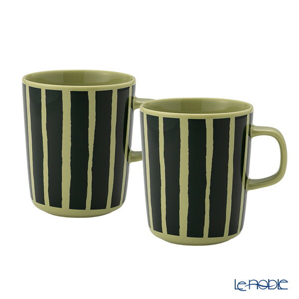 【P10倍・クーポン】マリメッコ(marimekko) Piccolo ピッコロ／擬音語 マグカップ 250ml ダークグリーン×グリーン ペア