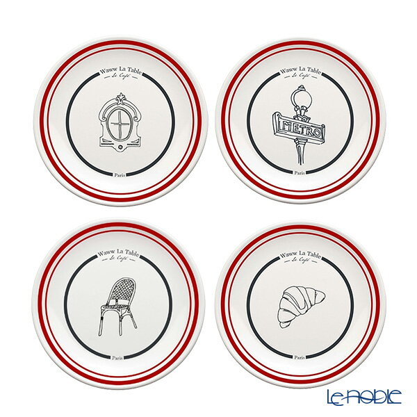 【P10倍・クーポン】ワオ・ラ・ターブル (Waww la table) パリ×パリ プレート 12cm 4枚セット 柄違い ワオラターブル フランス食器 プレート お皿 ディッシュ 小皿