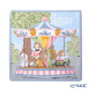 【先着クーポン】 フェイラー ハンドタオル(ハンカチ) FUNFAIR 遊園地/メリーゴーランド ライトブルー 25×25cm