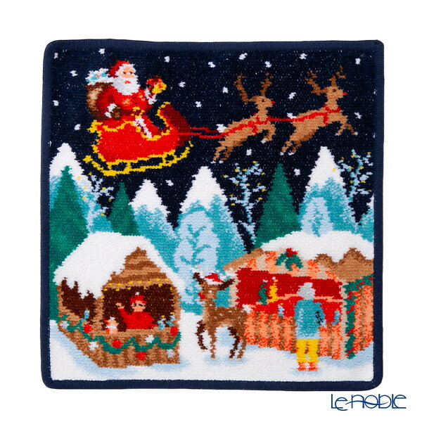 【P10倍・クーポン】フェイラー ハンドタオル (ハンカチ) サンタとトナカイ ウインター2024 ネイビー クリスマス 25×25cm フェイラー タオル ハンカチのサムネイル