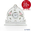 【先着クーポン】 ヘレンド(HEREND) ウィーンのバラ プラチナ 08083-0-00 テーブルクロック 12.5cm