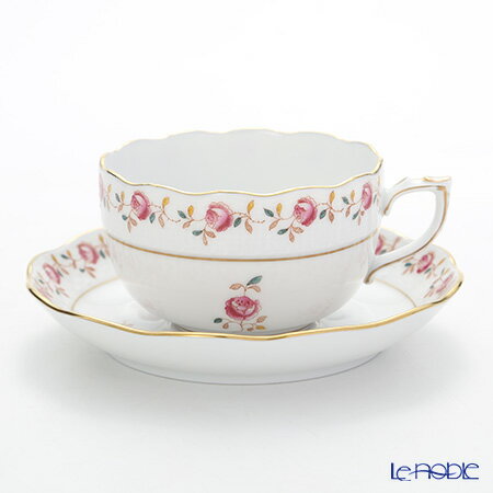【P10倍・クーポン】ヘレンド(HEREND) 薔薇の花飾り RGS 00724-0-00 ティーカップ&ソーサー 200ml プレゼント おしゃれ かわいい ...