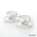 【P10倍・クーポン】ヘレンド(HEREND) ウィーンのバラ ピンク 00730-0-00 ティーカップ&ソーサー(兼用) 200ml ペア /// セット ...