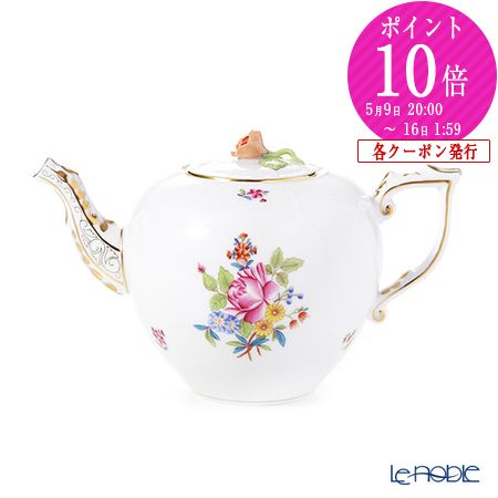 乐天商城 - 【P10倍・クーポン】ヘレンド (HEREND) ブーケコルネリア HBC 00606-0-09 ティーポット ローズ 800ml HEREND ブランド ブーケコルネリア（HBC）