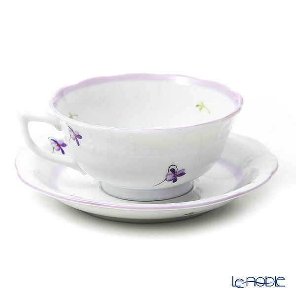 ヘレンド (HEREND) バイオレット(ライラック) VIOLETL ティーカップ＆ソーサー ロウ 00734-0-00 /// カップアンドソーサー かわいい おしゃれ ブランド 高級 食器 磁器 花柄 herend 紅茶カップ クラシック // ギフト プレゼント 贈り物 誕生日 結婚祝い 出産祝い le-noble-10113809 ブランド洋食器の店ル・ノーブル サンプル画像2