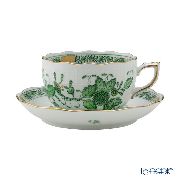 【P10倍・クーポン】ヘレンド(HEREND) インドの華グリーン 00724-0-00/724 ティーカップ&ソーサー 200ml プレゼント おしゃれ かわ...
