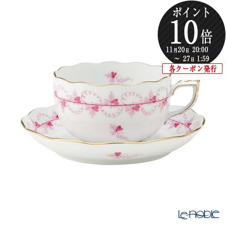 【P10倍・クーポン】ヘレンド(HEREND) パセリピンク PEP 00724-0-00/724 ティーカップ&ソーサー 200ml プレゼント おしゃれ か...