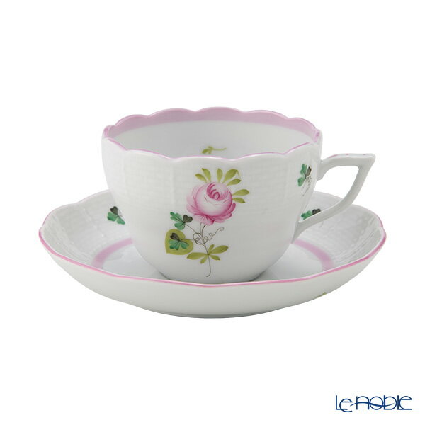 【P10倍・クーポン】ヘレンド(HEREND) ウィーンのバラ ピンク 00730-0-00 ティーカップ&ソーサー(兼用) 200ml プレゼント おしゃれ ...