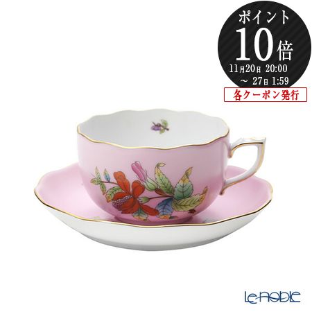 【P10倍・クーポン】ヘレンド(HEREND) ピンクのヴィクトリア VE-FP1 ティーカップ&ソーサー 200ml 20724-0-00 プレゼント おしゃ...