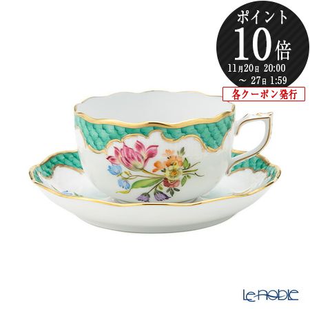 【P10倍・クーポン】ヘレンド(HEREND) ハイランドフラワー TF 00724-0-00/724 ティーカップ&ソーサー 200ml プレゼント おしゃれ...