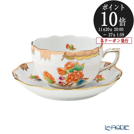 【P10倍・クーポン】ヘレンド(HEREND) ヴィクトリア・アニバーサリー AVBO 00724-0-00 ティーカップ&ソーサー 200ml プレゼント お...