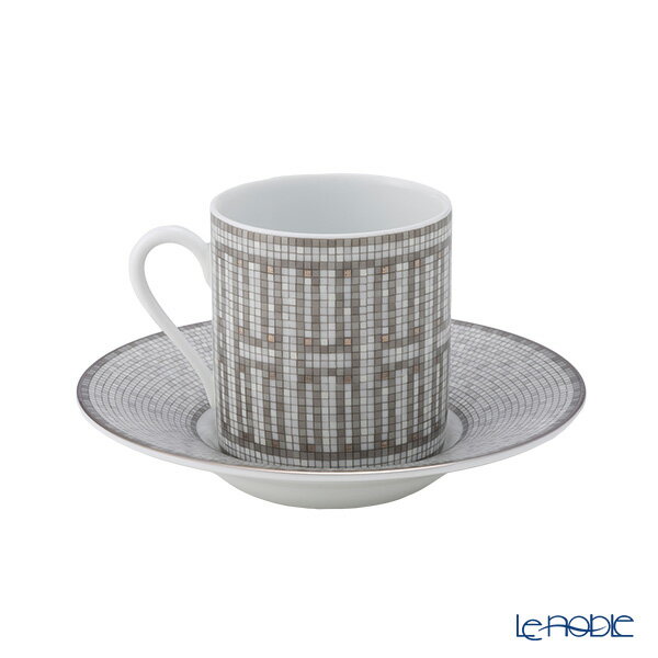 エルメス (HERMES) モザイク ヴァンキャトル プラチナ コーヒーカップ＆ソーサー 1...