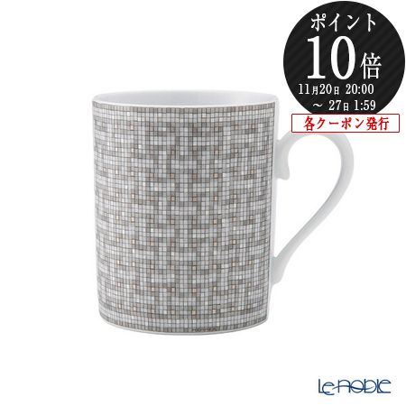 【P10倍・クーポン】エルメス (HERMES) モザイク ヴァンキャトル プラチナ 035031P マグ 300ml マグカップ プレゼント おしゃれ かわい...