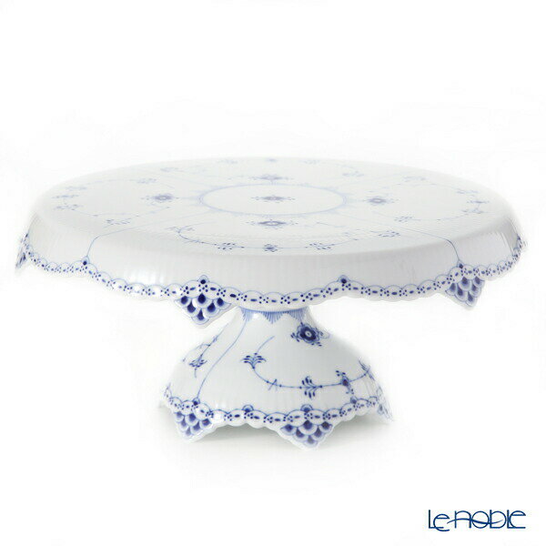 【9/1クーポン・P10】 ロイヤルコペンハーゲン (Royal Copenhagen) ブルー フルーテッド ハーフレース ケーキスタンド 31×H13.5cm 1102434／1026609 北欧 ブルーフルーテッド ティースタンド キッチン 用品 雑貨 調理のサムネイル