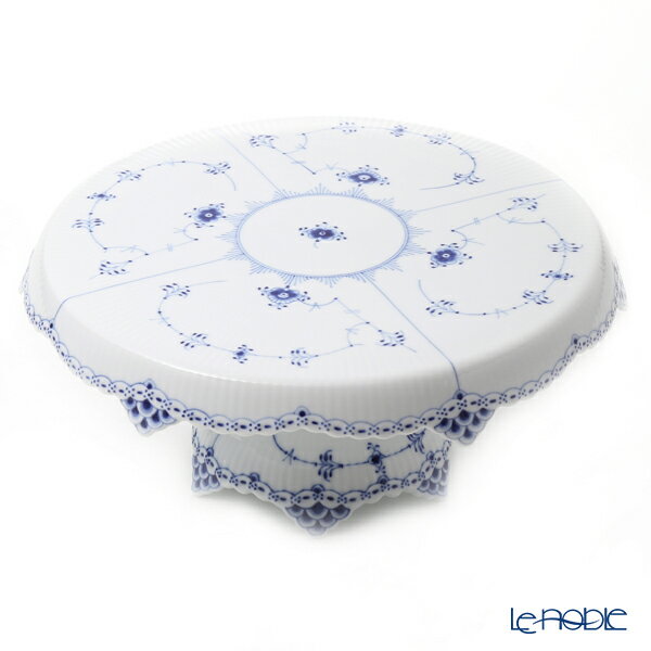 ロイヤルコペンハーゲン (Royal Copenhagen) ブルー フルーテッド ハーフレース ケーキスタンド 31×H13.5cm 1102434／1026609 北欧 ブルーフルーテッド 食器 ブランド 結婚祝い 内祝い