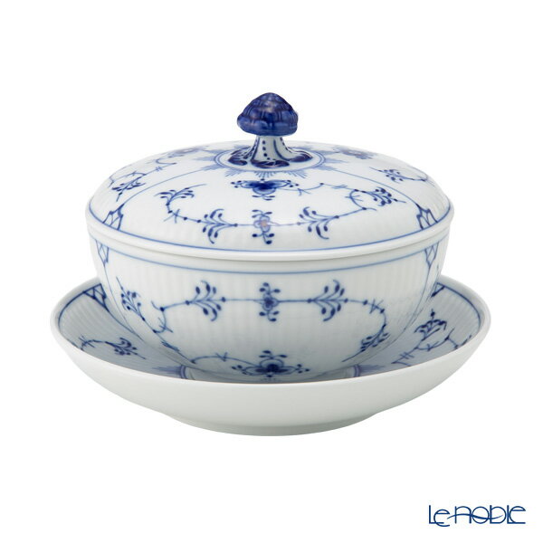 【P10倍・クーポン】ロイヤルコペンハーゲン (Royal Copenhagen) ブルー フルーテッド プレイン ボウル&ソーサー 蓋つき 380ml 106...