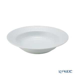 ロイヤルコペンハーゲン (Royal Copenhagen) ホワイト フルーテッド ハーフレース プレート(ディープ) 21cm 1128604/1017291 /// ホワイトフルーテッド おしゃれ お皿 深皿 カレー皿 パスタ皿 北欧 白い食器 高級 ブランド // ギフト プレゼント 内祝い