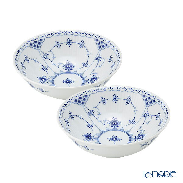 【P10倍 クーポン】ロイヤルコペンハーゲン (Royal Copenhagen) ブルー フルーテッド ハーフレース ボウル(S) 5.5×16cm ペア 1102574／1017217 ロイヤルコペンハーゲン Royal Copenhagen ブランド食器 ブルーフルーテッド ブルー ハーフレース ボウル 鉢