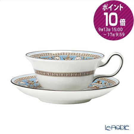 ウェッジウッド ティーカップ 【先着クーポンあり】ウェッジウッド (Wedgwood) フロレンティーン ターコイズ ティーカップ＆ソーサー(ピオニー)200ml ウエッジウッド 結婚祝い 内祝い お祝い プレゼント おしゃれ かわいい 食器 ブランド 出産内祝い 出産祝い 結婚内祝い