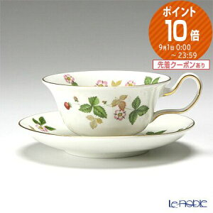 【ポイント10倍】ウェッジウッド (Wedgwood) ワイルドストロベリー ティーカップ＆ソーサー(ピオニー) /// ウェッジウッド ティーカップ かわいい おしゃれ 花柄 イチゴ 紅茶カップ ウエッジウッド 食器 高級 ブランド // ギフト プレゼント 贈り物 結婚祝い お祝い 内祝い