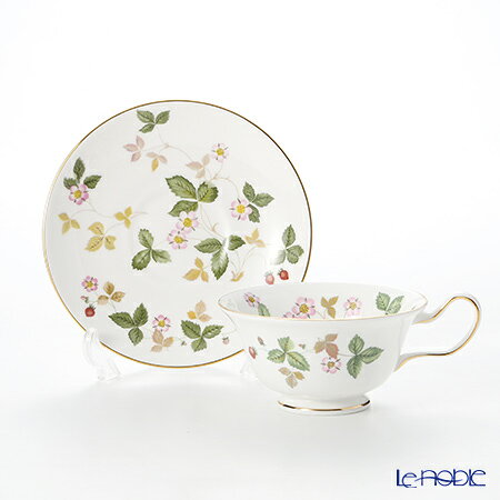 【P10倍・クーポン】ウェッジウッド (Wedgwood) ワイルドストロベリー ティーカップ＆ソーサー(ピオニー)200ml /// ウエッジウッド カップアンドソーサー かわいい おしゃれ ブランド 高級 食器 花柄 紅茶カップ 高台 // ギフト プレゼント 贈り物 誕生日 結婚祝い 出産祝 (2)