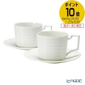 ウェッジウッド (Wedgwood) インタグリオ ティーカップ＆ソーサー 200ml ペア /// 2客セット おしゃれ かわいい 洋食器 白い食器 紅茶カップ ウエッジウッド // ギフト プレゼント 結婚祝い お祝い 内祝い