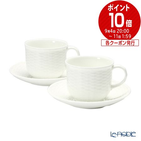 【ポイント10倍】ウェッジウッド (Wedgwood) ナンタケット ティーカップ＆ソーサー 180ml ペア ウエッジウッド 結婚祝い 内祝い お祝い 白 プレゼント おしゃれ かわいい 食器 ブランド 出産内祝い 出産祝い 結婚内祝い