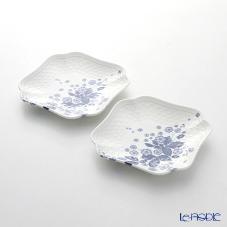 【P10倍・クーポン】ウェッジウッド (Wedgwood) ストロベリーブルームインディゴ スモールプレート 14×14cm ペア ウエッジウッド Wedgwood ストロベリーブルーム インディゴ プレート お皿 ディッシュ 小皿