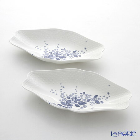 ウェッジウッド (Wedgwood) ストロベリーブルームインディゴ マルチディッシュ 31×17cm ペア ウエッジウッド Wedgwood ストロベリーブルーム インディゴ プレート お皿 ディッシュ 大皿