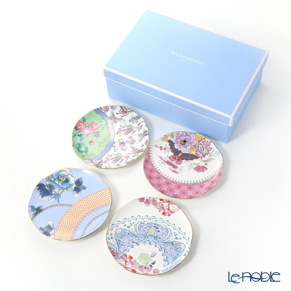 ウェッジウッド 食器 【P10倍・クーポン】ウェッジウッド (Wedgwood) バタフライブルーム プレート 20cm 4色セット ウエッジウッド 結婚祝い 内祝い お祝い 皿 お皿 食器 ブランド 出産内祝い 出産祝い 結婚内祝い