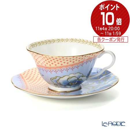 ウェッジウッド ティーカップ 【P10倍・クーポン】ウェッジウッド (Wedgwood) バタフライブルーム ティーカップ＆ソーサー ブルー /// ウェッジウッド ティーカップ 花柄 おしゃれ かわいい 紅茶カップ 食器 高級 ブランド ウエッジウッド // ギフト プレゼント 結婚祝い 引き出物 お祝い 内祝い