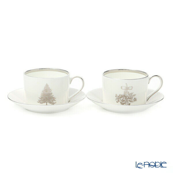 ウェッジウッド (Wedgwood) ウィンター ホワイト ティーカップ＆ソーサー 2客セット【あす楽】 ウエッジウッド 結婚祝い 内祝い お祝い おしゃれ かわいい 食器 ブランド 出産内祝い 出産祝い 結婚内祝いのサムネイル