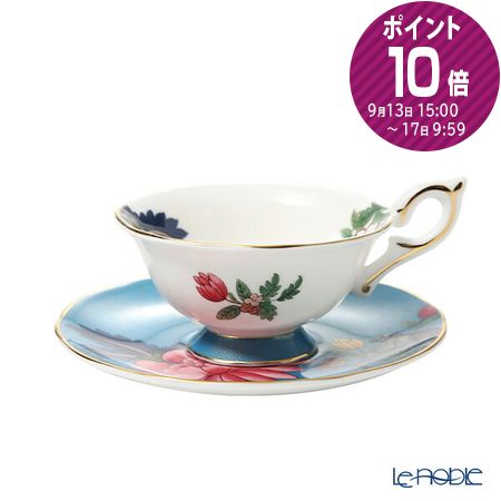 ウェッジウッド (Wedgwood) ワンダーラスト サファイア ガーデン ティーカップ＆ソーサー ウエッジウッド 結婚祝い 内祝い お祝い プレ..