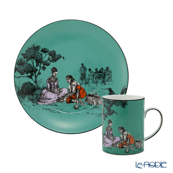 ウェッジウッド カップ ウェッジウッド (Wedgwood) シーラ・ブリッジス プレート 20cm ＆マグカップ 2ピースセット ピクニック ウエッジウッド 結婚祝い 内祝い お祝い 食器セット 出産内祝い 出産祝い 結婚内祝い プレゼント ブランド