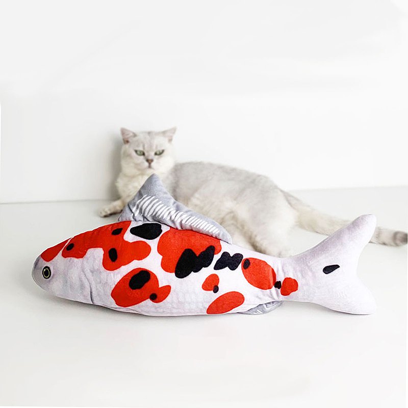 【送料無料】 猫おもちゃ 特大 60cm リアル 魚 錦鯉 ぬいぐるみ WooHoo けりけり キャ ...