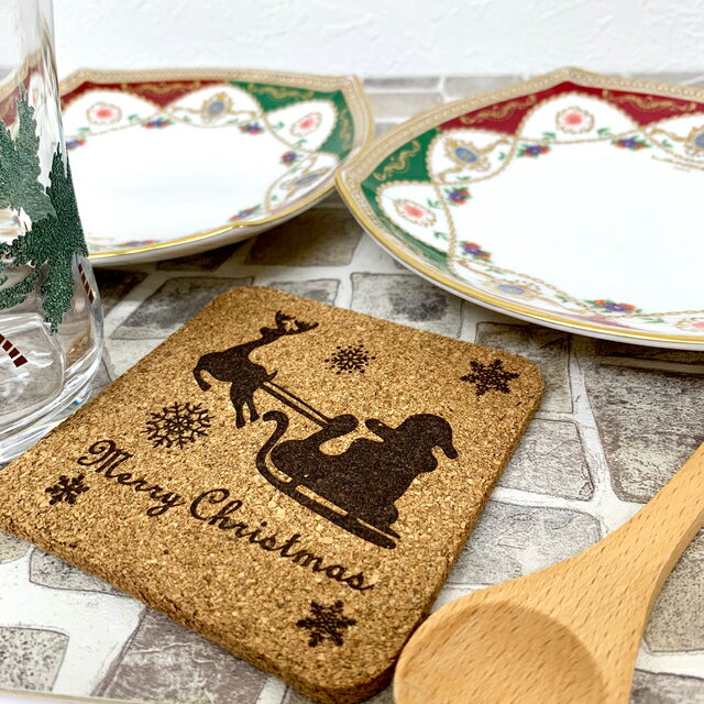 サンタバージョン コルク製コースター クリスマスパーティイベント [2]