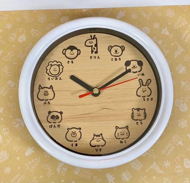【木目調 Wall clock】動物さん シリーズ/知育玩具時計 壁掛け時計