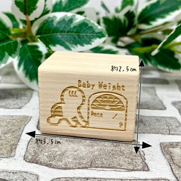 【ゴム印】Baby 体重計 記録ハンコ (2.cm×3.5cm)赤ちゃん 育児日記