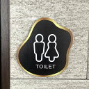 【送料無料】TOILET ゴールドフレームサインプレート トイレ 室名札 部屋名札 扉サイン ドアサイン ルームサイン ROOM