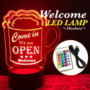 WELCOME OPEN アクリルプレート LEDランプ (全16色) ビールデザイン