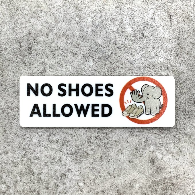 Rakuten - 【送料無料】 NO SHOES ALLOWED サインプレート［禁止マーク・ゾウデザイン］