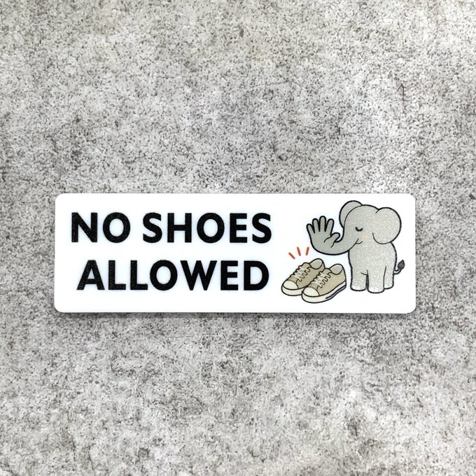 Rakuten - 【送料無料】 NO SHOES ALLOWED サインプレート［ゾウデザイン・シンプル］