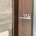 【送料無料】ルームナンバーサインSilverカラー部屋番号プレート ドアプレート 扉番号 ホテル ハウス番号 表札 標札