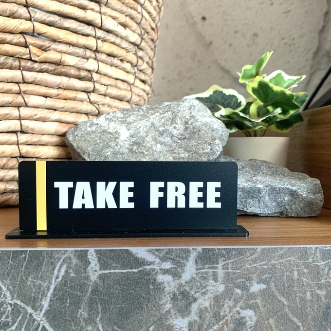 Rakuten - 【送料無料】「TAKE FREE」BLACKサインスタンド アクリルサイン ご自由にどうぞ セルフサービス お取りください