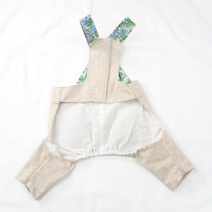 サスペンダー付きボトムス 小型犬サイズ 秋服 サロペット 2～6号 シンプル ナチュラル ボトムス 極小犬 パピー 超小型犬 小型犬 犬 猫 ペット 服 犬の服 猫の服 犬服 猫服 洋服 ウェア モノトーン ワンカラー カジュアル お散歩 リネン 春夏 ハンドメイド 返品交換不可