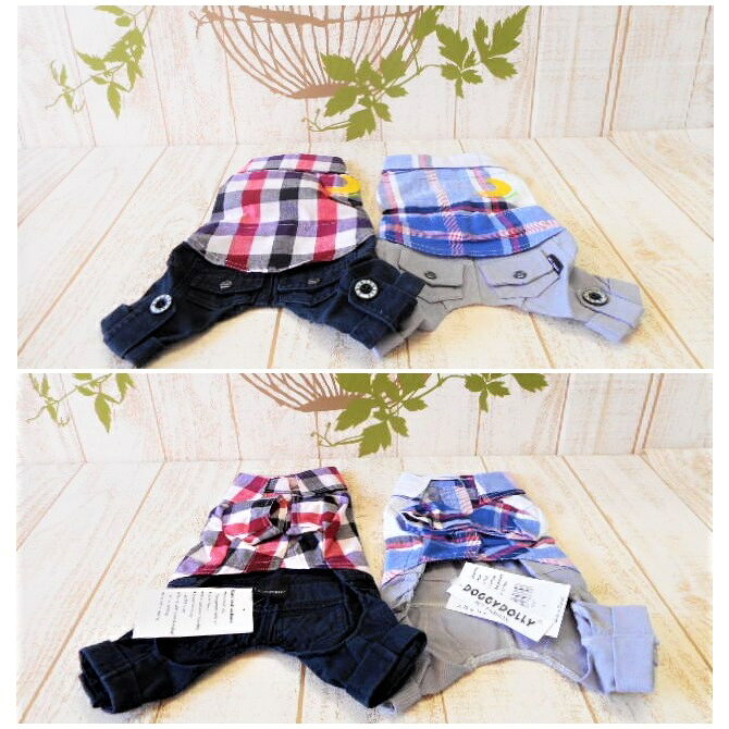 カジュアルポップロンパース S～Lサイズ カバーオール つなぎ シャツ オールインワン ボトムス ポップ カジュアル かわいい かっこいい お揃い リンクコーデ 色違い イロチ 洋服 ウェア 極小犬 パピー 超小型 小型犬 犬 猫 ペット 服 犬の服 猫の服 犬服 猫服