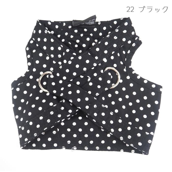 クロスタイプ ハーネス XS～XLサイズ 胴輪 小型犬サイズ シンプル 仔犬 介護 シニア ドット柄 りぼん お散歩 極小犬 パピー 超小型犬 小型犬 犬 猫 ペット 服 犬服 猫服 犬の服 猫の服 洋服 ウェア バイカラー カジュアル Dカン付き 犬服夏 オールシーズン 返品交換不可 leaandrio-10004509 LEA and RIO サンプル画像2